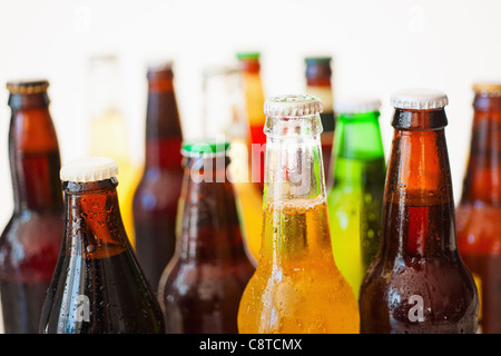 Portrait de diverses bouteilles de bière Banque D'Images