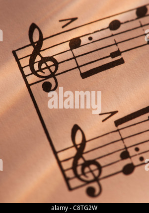 Close-up of Sheet Music, studio shot Banque D'Images