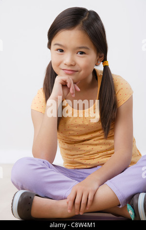 Studio Portrait of Girl Banque D'Images