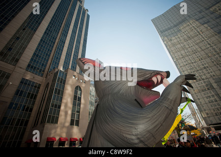 Rat géant ballon à une manifestation devant l'hôpital pour chirurgie spéciale à New York Banque D'Images