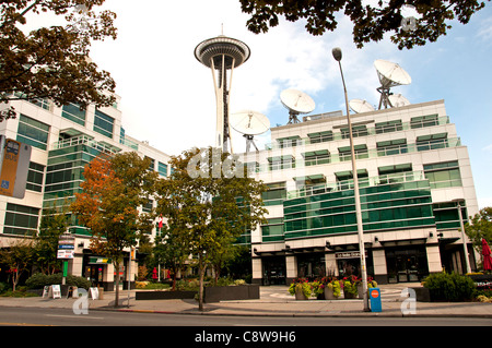 EMP et Seattle Space Needle Monorail City United States Banque D'Images