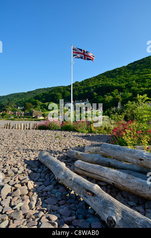 Le bach à Porlock Weir en été, Parc national d'Exmoor, Somerset, Angleterre. Banque D'Images