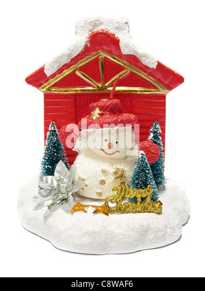 Bougie de Noël est isolé sur fond blanc Banque D'Images
