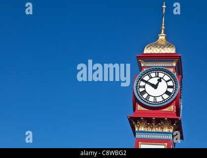 Tour de l'horloge à plage de Weymouth Banque D'Images