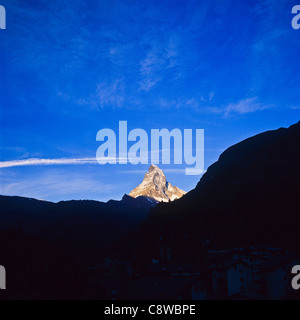 Lever de Soleil sur le Cervin Zermatt Valais Suisse Banque D'Images