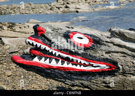 Crocodile Rock, Millport Beach, sur l'île de Great Cumbrae, North Ayrshire, Écosse, Royaume-Uni Banque D'Images