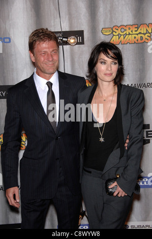 Sean Bean, Lena Headey aux arrivées de Scream Awards 2011 par Spike TV, Universal Studios, Los Angeles, CA 15 Octobre, 2011. Banque D'Images