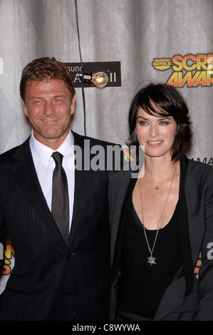 Sean Bean, Lena Headey aux arrivées de Scream Awards 2011 par Spike TV, Universal Studios, Los Angeles, CA 15 Octobre, 2011. Banque D'Images