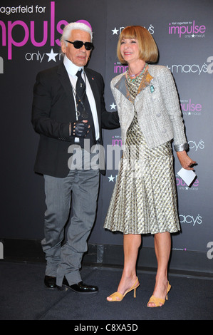 Karl Lagerfeld Anna Wintour en-apparence du magasin Karl Lagerfeld Chanel Collection Macy''s Lancer Macy''s Herald Square Banque D'Images