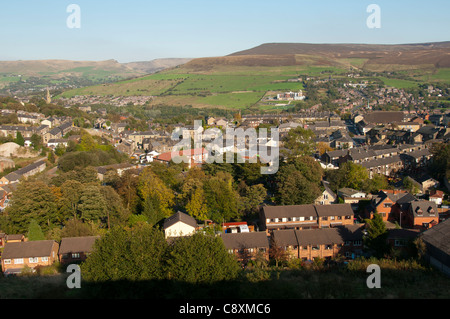 Et la vallée de Mossley apprivoisés. Tameside, Greater Manchester, Angleterre, RU Banque D'Images