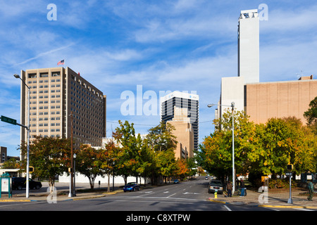 L'horizon de la ville à partir de la 16e Rue dans le quartier des droits civils, Birmingham, Alabama, USA Banque D'Images