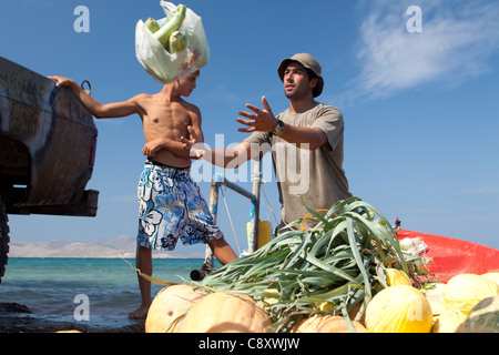 Livraison de plage, Kos, Grèce Banque D'Images