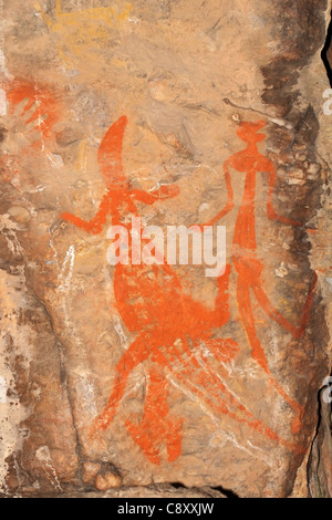 Art rupestre aborigène à Nourlangie, le Kakadu National Park, Territoire du Nord, Australie Banque D'Images