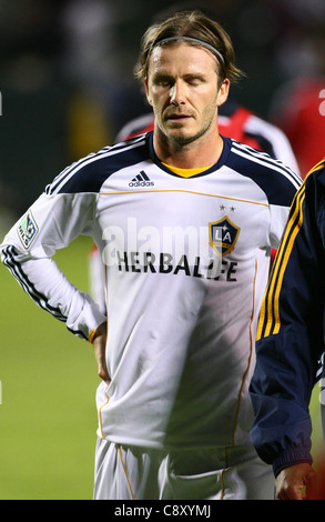 Célébrités DAVID BECKHAM AU LA GALAXY V NEW YORK RED BULLS FOOTBALL JEU CARSON LOS ANGELES CALIFORNIA USA 03 novembre 2011 Banque D'Images