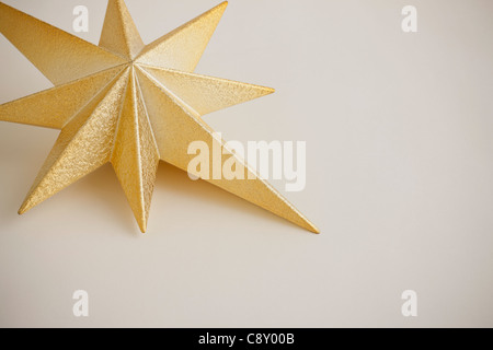 Close up of gold Christmas Tree toper Banque D'Images