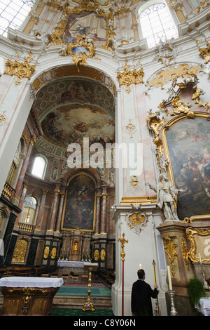 Allemagne, Bavière, Route Romantique, Ettal, l'Abbaye Bénédictine Banque D'Images