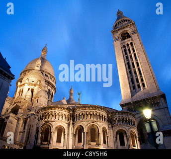 Paris - Sacré-cœur à soir Banque D'Images