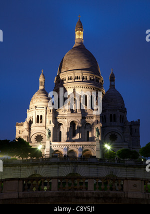 Paris - Sacré-cœur à soir Banque D'Images