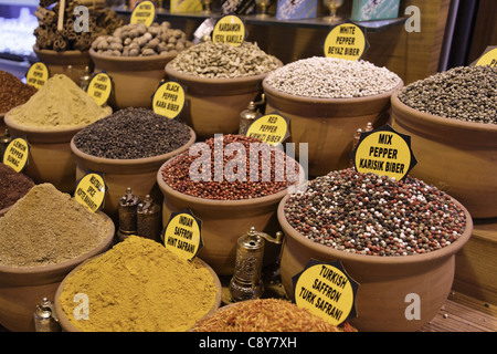 Misir Carsisi, marché aux épices, interieur, Istanbul, Turquie , l'Europe, Banque D'Images