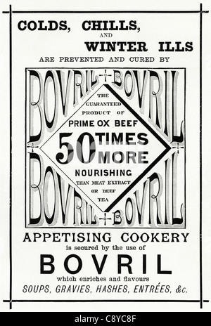 Circa 1892 origine victorienne publicité Publicité premier extrait de boeuf boeuf Bovril Banque D'Images