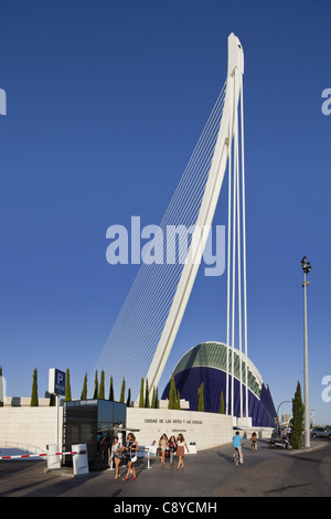 Agora, Puente de l Assut, pont, Cité des sciences, Calatrava, Valencia, Espagne Banque D'Images