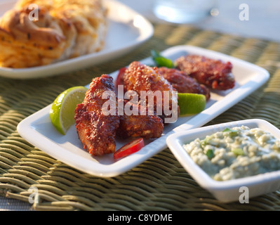 Ailes de poulet au épicé Banque D'Images