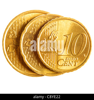 Euro cent coin isolé sur fond blanc Banque D'Images