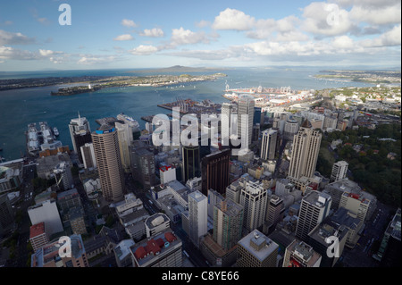 Vue depuis la Sky Tower, Auckland, Nouvelle-Zélande Banque D'Images