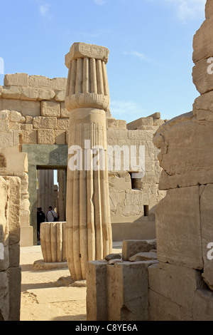 Egypte Temple de Karnak Colonne Papyrus Banque D'Images