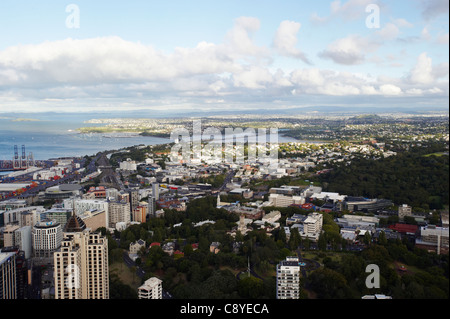 Vue depuis la Sky Tower, Auckland, Nouvelle-Zélande Banque D'Images