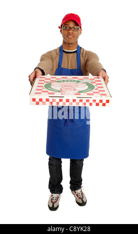 Pizza delivery man Banque D'Images