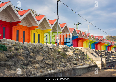 Cabines de plage 3 Scarborough Banque D'Images