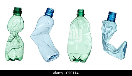 Close up d'une bouteille en plastique vide Banque D'Images