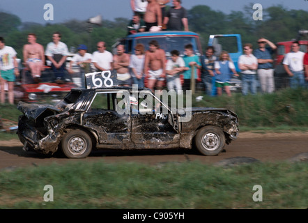 Banger racing, entre 2 lacs, Buckinghamshire Banque D'Images