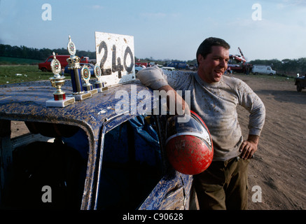 Banger racing, entre 2 lacs, Buckinghamshire Banque D'Images