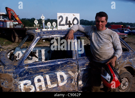 Banger racing, entre 2 lacs, Buckinghamshire Banque D'Images