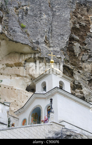 L'Ukraine, Sébastopol, ville de bakhtchyssaraï. upenski pecherski-(hypothèse) Monastère de la grotte. Banque D'Images