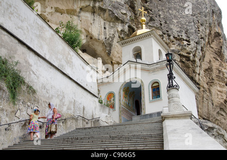 L'Ukraine, Sébastopol, ville de bakhtchyssaraï. upenski pecherski-(hypothèse) Monastère de la grotte. Banque D'Images