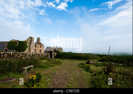 Vieux bâtiments de ferme sur l'île de Skomer, Pembrokeshire, Pays de Galles du Sud, Royaume-Uni Banque D'Images