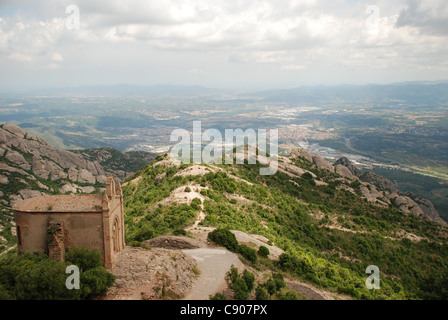 L'abbaye sur la montagne de Montserrat, Espagne Banque D'Images