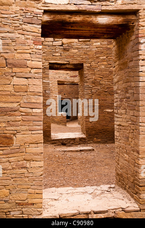 Les embrasures, Pueblo Bonito ruine, Chaco Culture National Historical Park, Nouveau Mexique. Banque D'Images