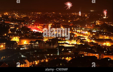 Vue générale de Lewes Bonfire Night pendant les célébrations Il y 2011. Photo par James Boardman. Banque D'Images