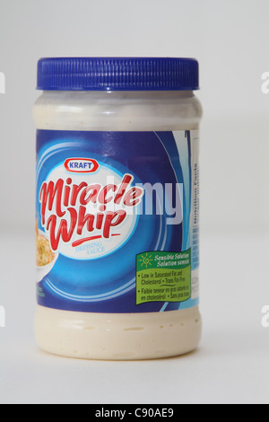 Pot de mayonnaise mayo malsain gras Banque D'Images