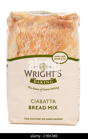 Sachet de mélange à pain ciabatta Wrights Banque D'Images