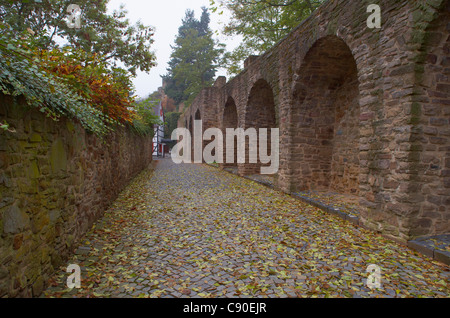 Mur de la ville, Bad Muenstereifel, Eifel, Rhénanie-du-, Germany, Europe Banque D'Images