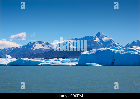 Les icebergs au glacier Upsala, Lago Argentino, le Parc National Los Glaciares, près d'El Calafate, en Patagonie, Argentine Banque D'Images