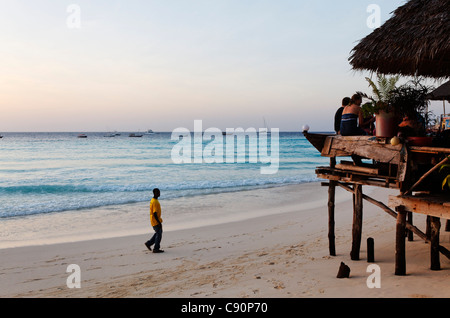 Plage de Nungwi, Zanzibar, Tanzania, Africa Banque D'Images