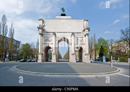 Victory Arch dans Munich, Munich, Ludwigstrasse, Haute-Bavière, Bavière, Allemagne Banque D'Images