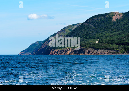 Avis de Cabot Trail du bateau l'île du Cap-Breton, Nouvelle-Écosse Canada Banque D'Images