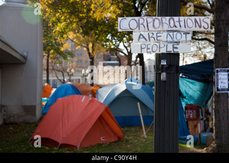 Occuper Campement Detroit Banque D'Images